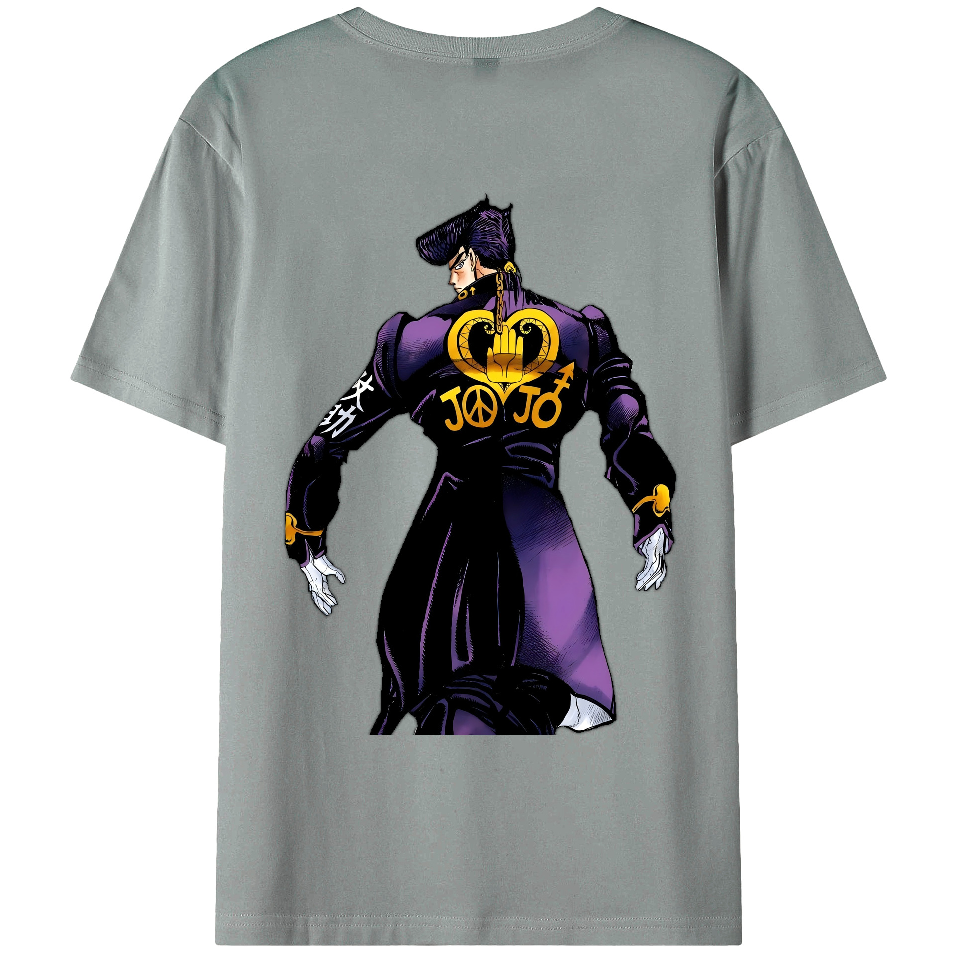 （画像用） ジョジョの奇妙な冒険 ひがしかた じょうすけ JoJo's Bizarre Adventure Higashikata Josuke 綿100％ メンズ半袖Tシャツ（バックプリント） 通気性